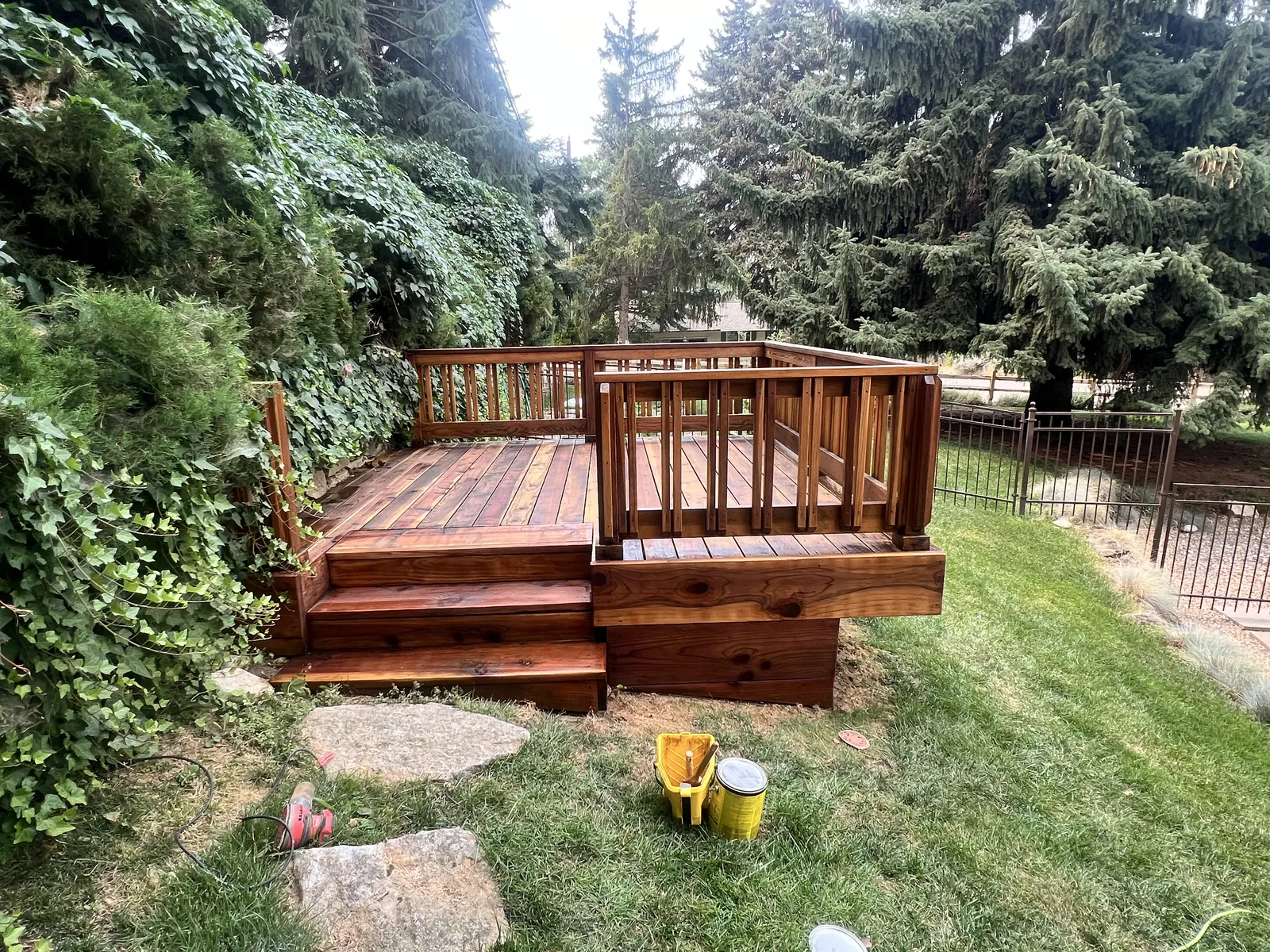 Cedar deck stain full by Glenn Painting Co