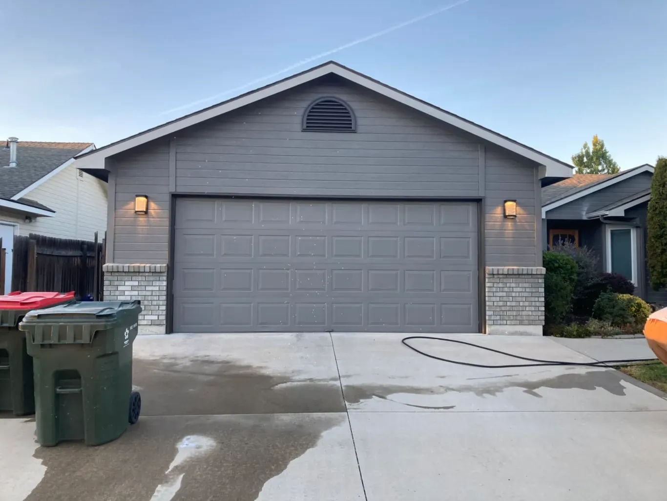 Garage exterior gray after by Glenn Painting Co