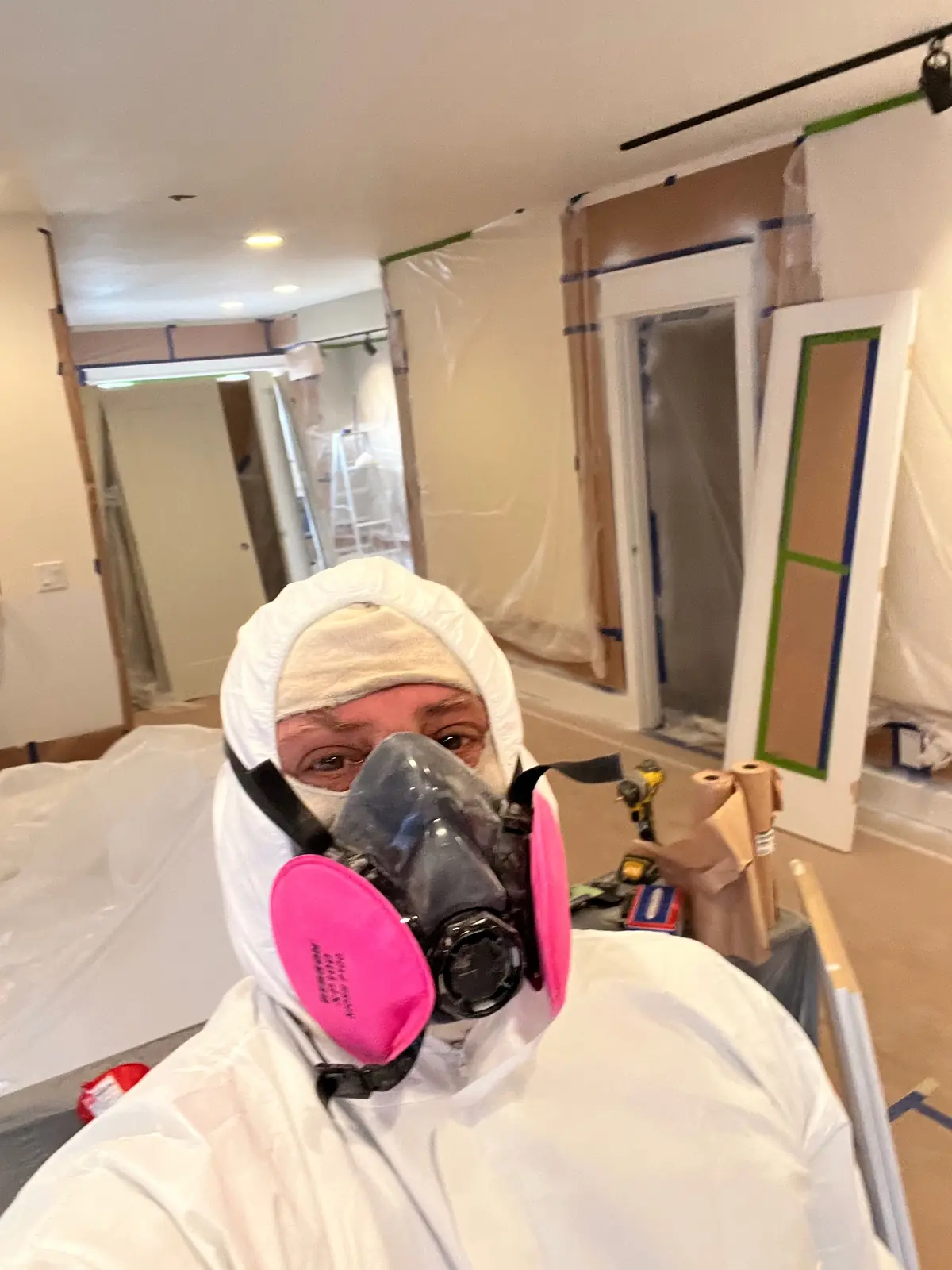 Interior spray prep ppe by Glenn Painting Co